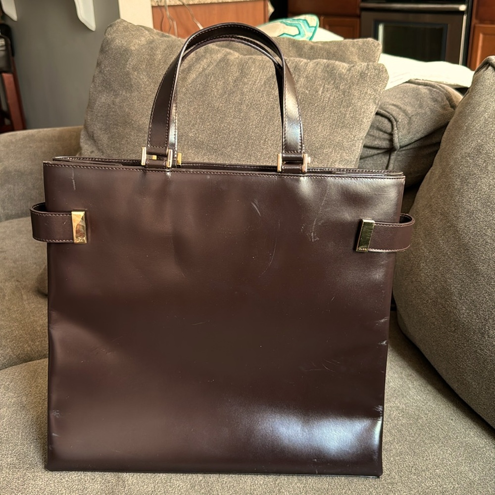Gorgeous Vintage Rare Gucci Chocolate Brown Leather Tote 🤎